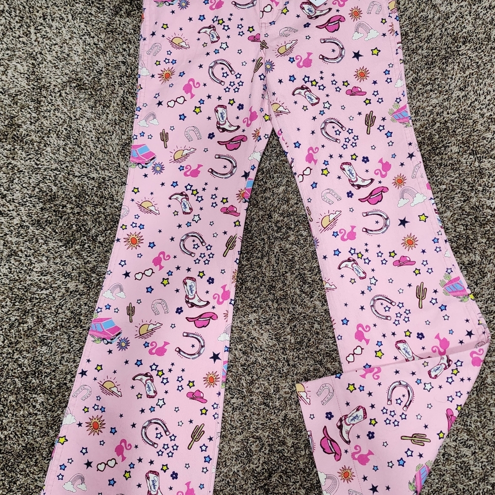 Wrangler Barbie Women's Pink Patterned Jeans - Picture 2 of 4